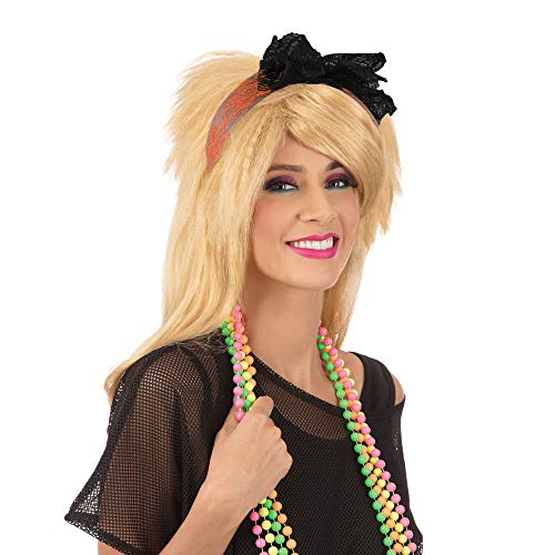 Bristol Novelty BA264, Damen, Neonorange, Einheitsgröße Spitzen-Stirnband im 1980er-Jahre-Stil in Orange Halloween von Bristol Novelty