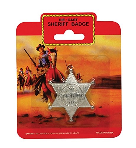 Bristol Novelty BA337, Herren, silberfarben Sheriff-Abzeichen, Metall, Silber, Einheitsgröße Halloween von Bristol Novelty