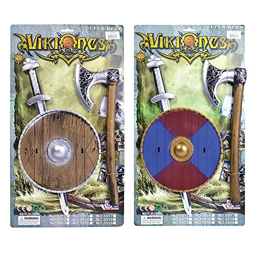 Bristol Novelty BA404 Wikingerset aus Schwert, Schild und Axt, unisex, für Erwachsene, Einheitsgröße Halloween Bristol Novelty BA404 Wikingerset aus Schwert, Schild und Axt, unisex, für Erwachsene, Einheitsgröße Halloween von Bristol Novelty