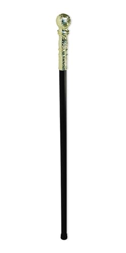 Bristol Novelty BA723G, Unisex, Erwachsene, Einheitsgröße Gehstock mit goldfarbenem Kugelgriff, Mehrfarbig Halloween von Bristol Novelty