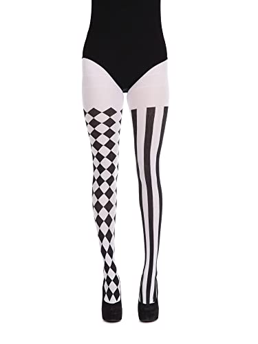 Bristol Novelty BA998 Harlekin Strumpfhose, Schwarz/Weiß, Damen, Einheitsgröße Bristol Novelty BA998 Harlekin Strumpfhose, Schwarz/Weiß, Damen, Einheitsgröße von Bristol Novelty