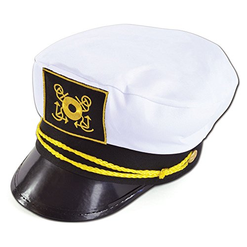 Bristol Novelty BH103 Kapitänsmütze, Herren, weiß, Einheitsgröße Kapitänskappe, White Halloween von Bristol Novelty