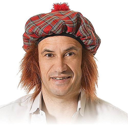 Bristol Novelty BH124 Schottlands Hut & Haare Schottenkaro-Mütze mit Ingwerhaar, rot, Einheitsgröße Halloween Bristol Novelty BH124 Schottlands Hut & Haare Schottenkaro-Mütze mit Ingwerhaar, rot, Einheitsgröße Halloween von Bristol Novelty