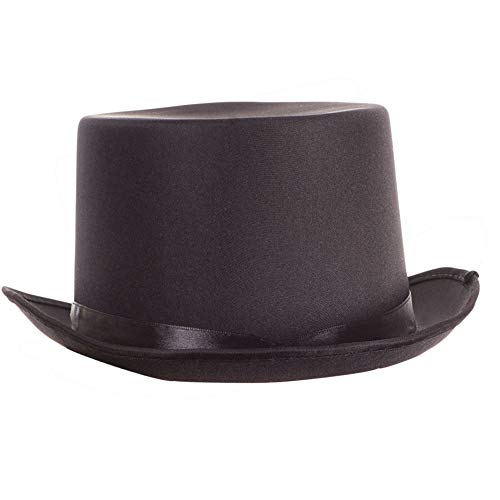 Bristol Novelty BH476 Schwarzer Zylinder im Satinlook, Einheitsgröße, Schwarz Halloween von Bristol Novelty
