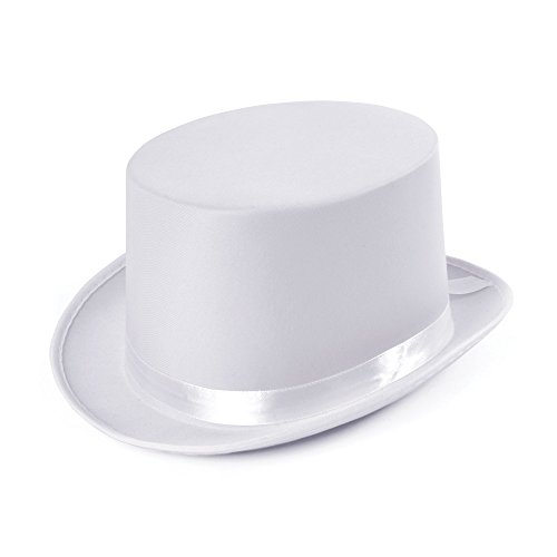 Bristol Novelty BH477 Satinlook, Unisex, für Erwachsene, Einheitsgröße Halloween Weißer Zylinder in Satinoptik, Einfarbig, White Bristol Novelty BH477 Satinlook, Unisex, für Erwachsene, Einheitsgröße Halloween Weißer Zylinder in Satinoptik, Einfarbig, White von Bristol Novelty