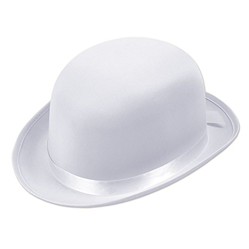 Bristol Novelty BH478 Bowler Hat weiß Satin Look, Einfarbig, Einheitsgröße von Bristol Novelty