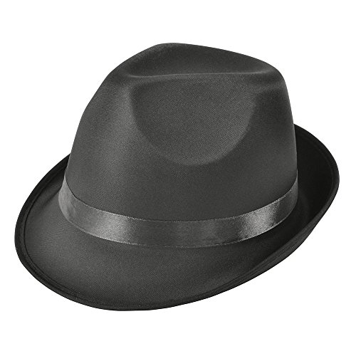 Bristol Novelty BH509 Gangster Fedora-Hut, schwarz, „Madness“-Stil, Unisex Adult, Einfarbig, Einheitsgröße Bristol Novelty BH509 Gangster Fedora-Hut, schwarz, „Madness“-Stil, Unisex Adult, Einfarbig, Einheitsgröße von Bristol Novelty