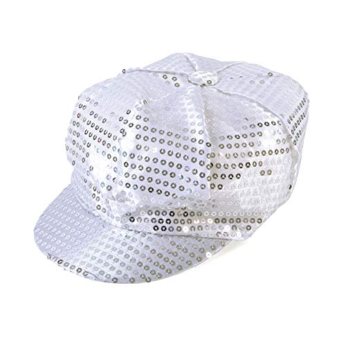 Bristol Novelty BH542 Pailletten-Mütze, 1970er-Jahre-Stil, silberfarben, Women, Silver, Einheitsgröße von Bristol Novelty