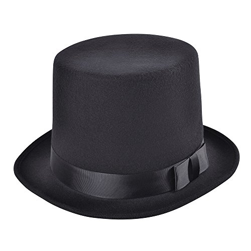 Bristol Novelty BH582 Wollfilz-Zylinder, unisex, für Erwachsene, schwarz, Einheitsgröße Halloween von Bristol Novelty