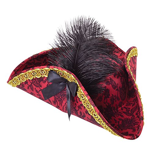 Bristol Novelty BH658 Piraten-Dreispitz, rot, für Damen, 1 Stück, Einheitsgröße, für Erwachsene Halloween Bristol Novelty BH658 Piraten-Dreispitz, rot, für Damen, 1 Stück, Einheitsgröße, für Erwachsene Halloween von Bristol Novelty