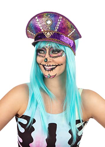 Bristol Novelty BH731 Militärmütze, metallisch-lila Halloween von Bristol Novelty