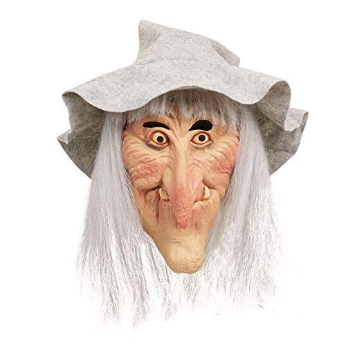 Bristol Novelty BM200 Hexenmaske mit grauem Hut und Haar, Grey, Einheitsgröße Halloween Bristol Novelty BM200 Hexenmaske mit grauem Hut und Haar, Grey, Einheitsgröße Halloween von Bristol Novelty