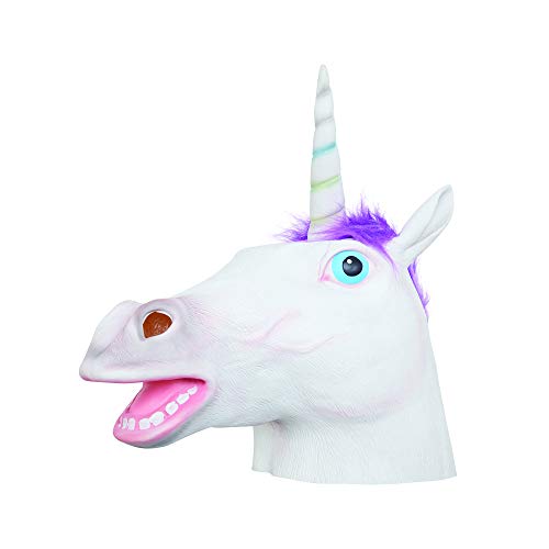 Bristol Novelty BM549 Einhorn Maske aus Latex, Weiß/Lila von Bristol Novelty