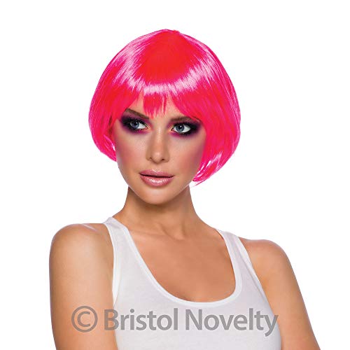 Bristol Novelty BW862 Kokette Federschnitt Perücke, Rosa, Damen, neon pink, Einheitsgröße von Bristol Novelty