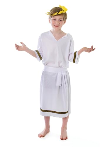 Bristol Novelty CC029 Griechischer Junge Kostüm für Kinder, Weiß, 6-8 Jahre von Bristol Novelty