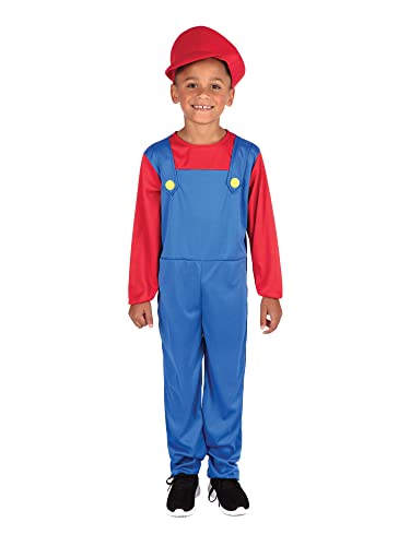 Bristol Novelty CC290 Plumbers Kostüm, Jungen, Blau/Rot, 6-8 Jahre von Bristol Novelty