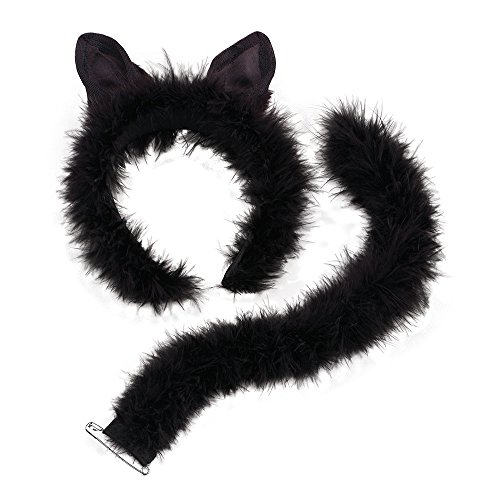 Bristol Novelty DS050 Katze Accessoiren mit Spitze, Schwarz, Damen, Einheitsgröße von Bristol Novelty