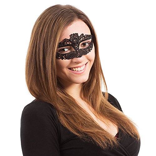 Bristol Novelty EM096 Augenmaske mit Band und Spitze, Schwarz Bristol Novelty EM096 Augenmaske mit Band und Spitze, Schwarz von Bristol Novelty