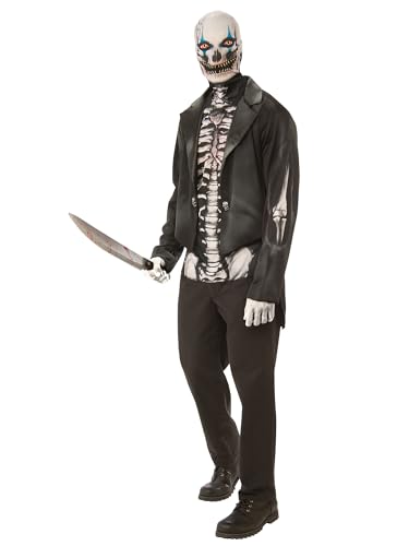 Bristol Novelty Schwarz-weißes Skelett-Kostüm für Erwachsene, Größe XL, 1 Set, perfektes Halloween-Outfit von Bristol Novelty