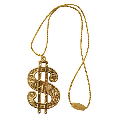 DOLLAR Medaillon Bling Ali G Gangster 70s Rapper Zuhälter, Gold von Bristol Novelty