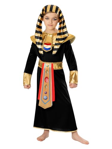 Bristol Novelty Forum Schwarzer Pharao, Jungenkostüm, Alter: 7–8 Jahre, schwarz-goldfarben von Bristol Novelty
