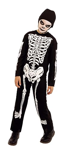 Rubies Skelett-Kostüm für Jungen und Mädchen, bedruckter Jumpsuit und Mütze, Original Rubies für Halloween, Karneval und Geburtstag von Rubie’s