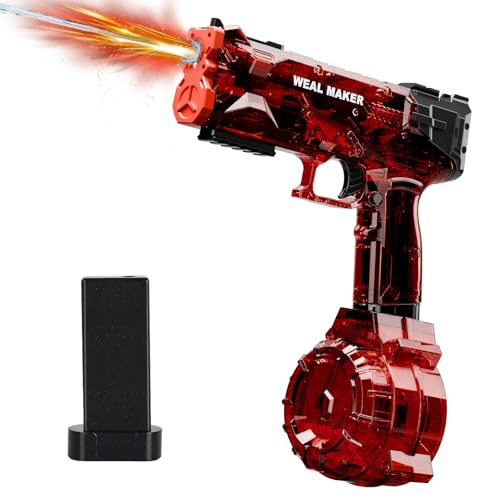 Wasserpistole Elektrisch mit LED-Lichtern & Type-C-Aufladung-Transparente Automatische Spritzpistole Hochleistung-Bis zu 8 Meter Reichweite-Wasserspritzpistole für Kinder & Erwachsene (Rot) Wasserpistole Elektrisch mit LED-Lichtern & Type-C-Aufladung-Transparente Automatische Spritzpistole Hochleistung-Bis zu 8 Meter Reichweite-Wasserspritzpistole für Kinder & Erwachsene (Rot) von Brisum