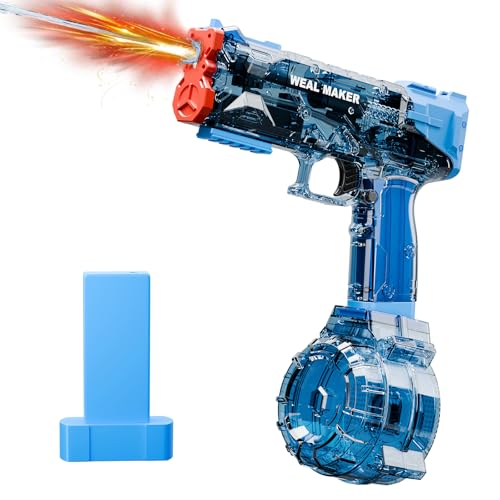 Wasserpistole Elektrisch mit LED-Lichtern & Type-C-Aufladung-Transparente Automatische Spritzpistole Hochleistung-Bis zu 8 Meter Reichweite-Wasserspritzpistole für Kinder & Erwachsene (Blau) Wasserpistole Elektrisch mit LED-Lichtern & Type-C-Aufladung-Transparente Automatische Spritzpistole Hochleistung-Bis zu 8 Meter Reichweite-Wasserspritzpistole für Kinder & Erwachsene (Blau) von Brisum