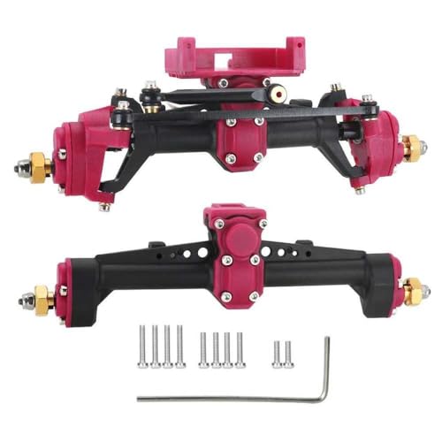 1/24 SCX24 Schwarzer rotes Abrieboxle vorne und hinter Achsen kompatibel mit AXI00001 AXI00002 AXI00005 AXI00006 AXI90081 C01 -Modelle(Red) von BritBolt
