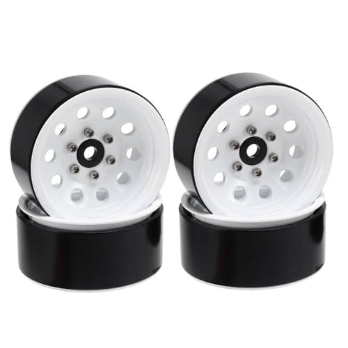 1,9 "113g Metall Beadlock Rim Rim Hub kompatibel mit 1 10 -Skala -RC -Crawler -Auto für Gen8 -Modelle(White) von BritBolt