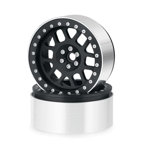 2,6 Zoll Metall Beadlock Wheel Rim Hub kompatibel mit 1 10 -Skala -RC -Crawler wie Wraith RB10 AXI03005 UTB AXI03000 AXI03004 und ähnliche Schlammgeländereifen(Black 2PCS) von BritBolt