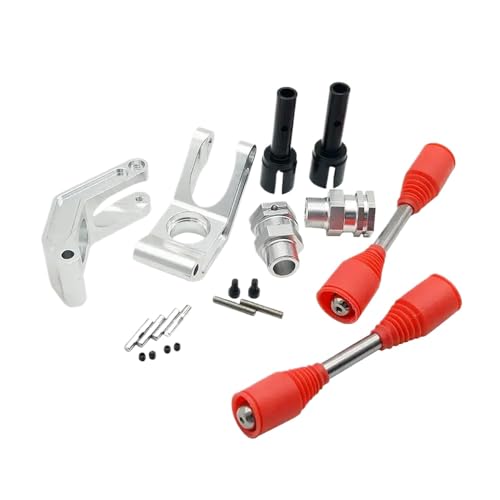 24 -mm -Hex -Hub Heckradträger mit 9 -mm -Dogbone -Antriebswelle und Metallantriebsachse -Tassenwelle kompatibel mit 1 5 -Skala -RC -Autos wie ich rofun rovan km 5b 5t 5SC -Modelle(Red Silver 2PCS Set von BritBolt