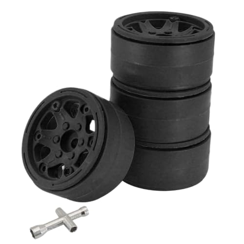 4pcs 1,9 2,2 Zoll ABS -Kunststoff -Beadlock -Radfelgen kompatibel mit 1 10 -Skala -RC -Crawler -Modellen wie TRX6 CC01 und ähnlichen Rad -Hub -Systemen(2.2 Black) von BritBolt