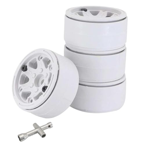 4pcs 1,9 2,2 Zoll ABS -Kunststoff -Beadlock -Radfelgen kompatibel mit 1 10 -Skala -RC -Crawler -Modellen wie TRX6 CC01 und ähnlichen Rad -Hub -Systemen(2.2 White) von BritBolt