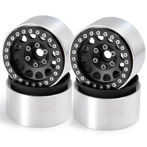 4pcs 1,9 Zoll Beadlock Wheel Rand verlängert 35 -mm -Räder -Hubs, die mit 1 10 -Skala -RC -Crawler -Autos und 4WD -Modellen wie Wraith TRX6 kompatibel sind(Black) von BritBolt