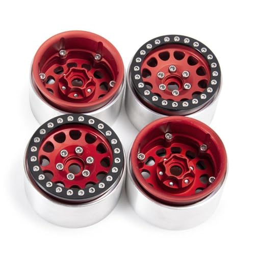 4pcs 1,9 Zoll Beadlock Wheel Rand verlängert 35 -mm -Räder -Hubs, die mit 1 10 -Skala -RC -Crawler -Autos und 4WD -Modellen wie Wraith TRX6 kompatibel sind(Red) von BritBolt
