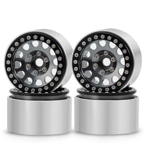 4pcs 1,9 Zoll Beadlock Wheel Rand verlängert 35 -mm -Räder -Hubs, die mit 1 10 -Skala -RC -Crawler -Autos und 4WD -Modellen wie Wraith TRX6 kompatibel sind(Titanium) von BritBolt