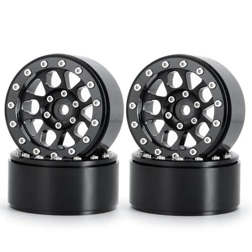 4pcs 1,9 Zoll Beadlock Wheel Wheel Rim Hub kompatibel mit 1 10 -Skala -RC -Crawler -Autos für CC01 F350 D110 TRX6 und ähnliche Modelle(Black) von BritBolt