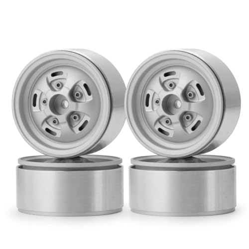 4pcs 1,9 Zoll Metall Beadlock Wheel Wheel Felgen Hubs kompatibel mit 1/10 RC -Crawler -Autos mit 1/10 Skala von BritBolt