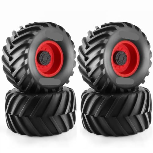 4pcs 135mm 1 10 Buggy -Reifen mit 12 -mm -Rad mit 1 10 Skala RC Buggy Cars Aktualisieren Sie Teile, die den Himoto -Modellen ähnlich sind(Red) von BritBolt