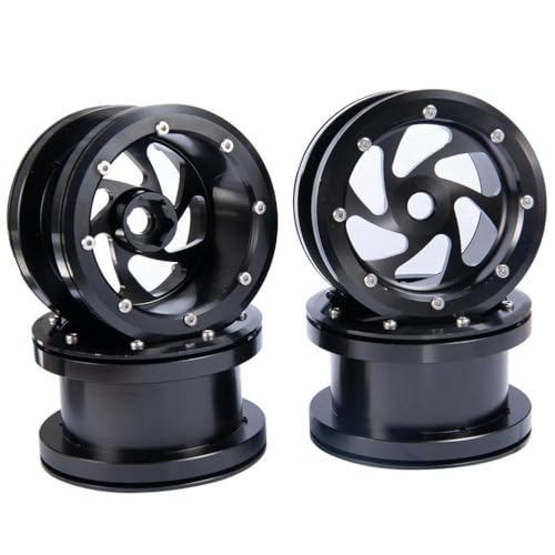 4pcs 2,2 Zoll Beadlock Wheel Rims Hubs kompatibel mit 1 10 -Skala -Rock -Crawler -Autos wie Wraith RBX10 TRX6 Bajarey und ähnlichen Modellen(Black) von BritBolt