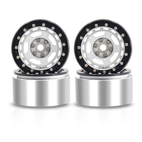 4pcs 2,2 Zoll Metall Beadlock Wheel Felgen für 1 10 -Skala -RC -Crawler -Autos kompatibel mit verschiedenen Modellen wie Wraith RR10 RBX10 und ähnlichen Fahrzeugen(A) von BritBolt