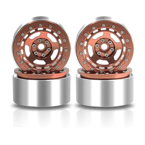 4pcs 2,2 Zoll Metall Beadlock Wheel Felgen für 1 10 -Skala -RC -Crawler -Autos kompatibel mit verschiedenen Modellen wie Wraith RR10 RBX10 und ähnlichen Fahrzeugen(B) von BritBolt