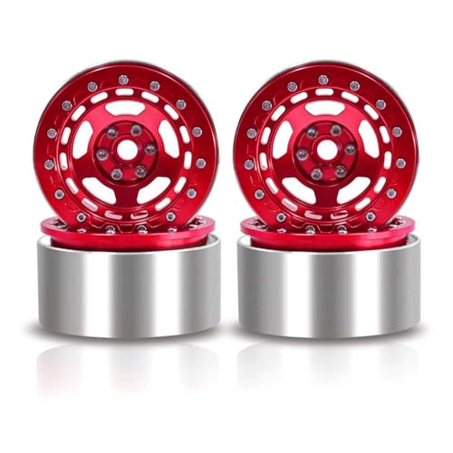 4pcs 2,2 Zoll Metall Beadlock Wheel Felgen für 1 10 -Skala -RC -Crawler -Autos kompatibel mit verschiedenen Modellen wie Wraith RR10 RBX10 und ähnlichen Fahrzeugen(C) von BritBolt