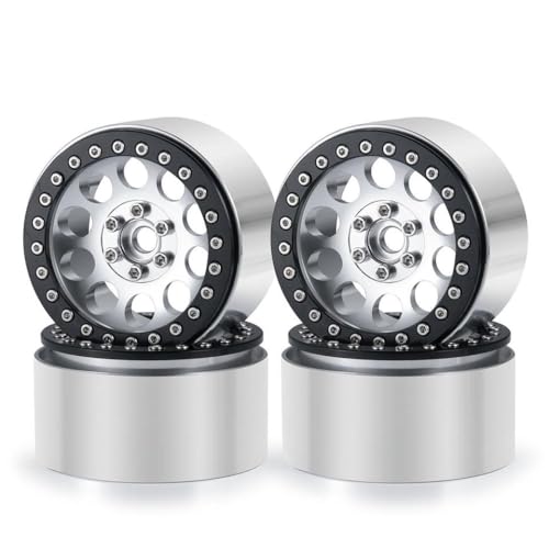 4pcs Aluminium 2 2 Beadlock -Radränder 35 mm verlängerte Rad Nabe kompatibel mit 1 10 -Skala -RC -Autos wie Wraith 90048 RR10 TRX6(Silver) von BritBolt
