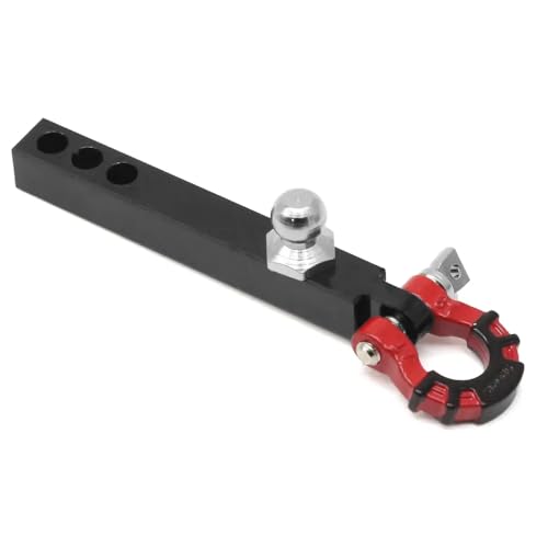 BritBolt 1/10 RC Car Metal Metal Tow Haken Stoßfänger Empfängerkupplung kompatibel mit Anhängerschlepphäkeln Trtage Upgrade -Teile(Black Red) von BritBolt