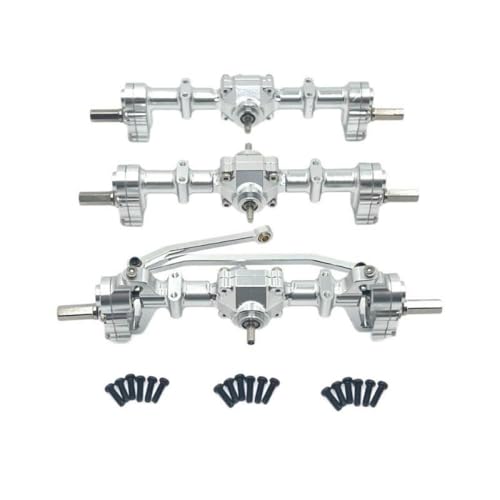 BritBolt 1/16 RC -Auto -Upgrade -Teile Sechsradantriebsachse vorne mit mittleren Heck -Achsen mit B16 B36 Fernbedienungsfahrzeuge kompatibel(Silver) von BritBolt