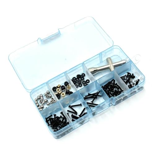 BritBolt 1/24 FMS M1 6 M2 Schrauben -Kit mit Hülsenruchschlüsselreparaturwerkzeugen, die mit RC -Crawler -Autoteilen und Zubehör kompatibel sind von BritBolt