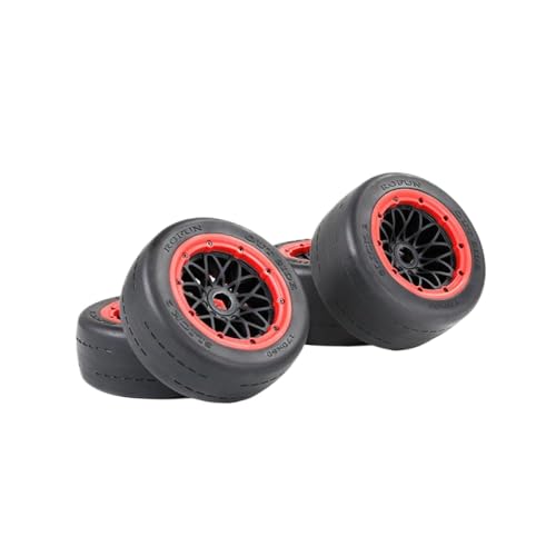 BritBolt 1/5 Maßstab vorderen Heck -Super -Grip -Reifen -Reifen -Reifenrad -Kit vorne mit Rovan 5B SS Buggy und ähnlichem 1 5 RC -Autos Upgrade -Teile kompatibel(Front Rear Red) von BritBolt
