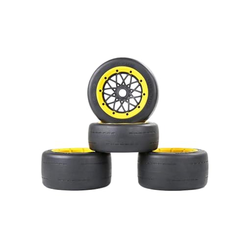 BritBolt 1/5 Maßstab vorderen Heck -Super -Grip -Reifen -Reifen -Reifenrad -Kit vorne mit Rovan 5B SS Buggy und ähnlichem 1 5 RC -Autos Upgrade -Teile kompatibel(Front Rear Yellow) von BritBolt